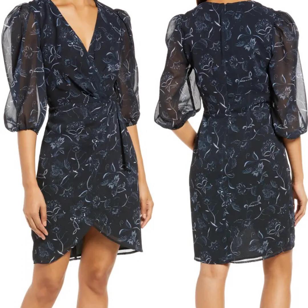 Chiffon Faux Wrap Dress | HALOGEN® 