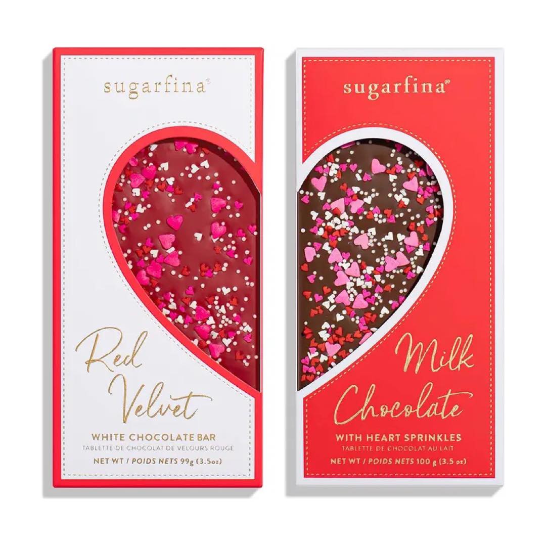 Milk Chocolate Bar and Red Velvet Chocolate Bar Heart Set | Sugarfina