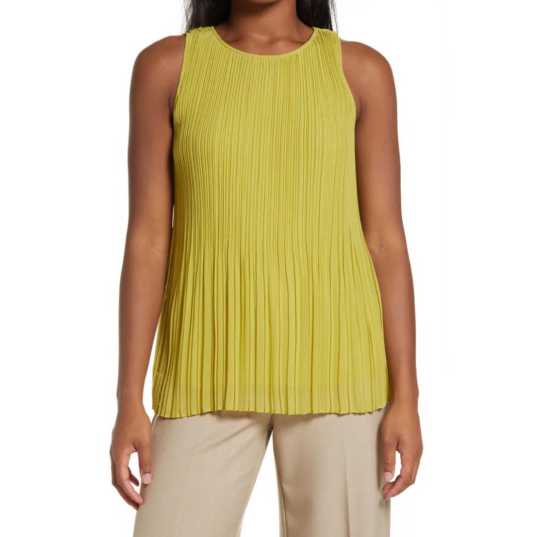 Sleeveless Pleated Georgette Top | Halogen®