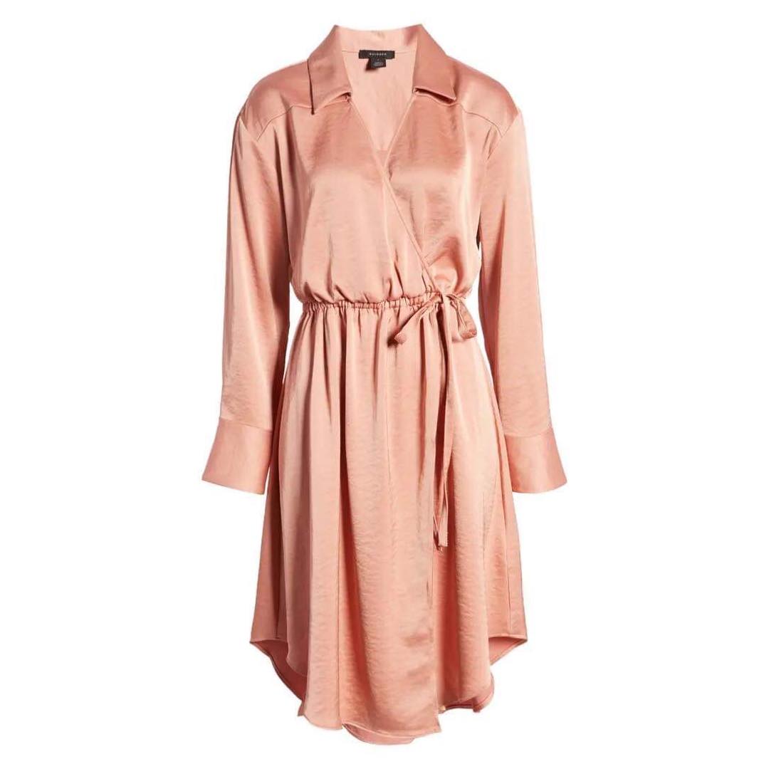 Long Sleeve Faux Wrap Dress | Halogen®