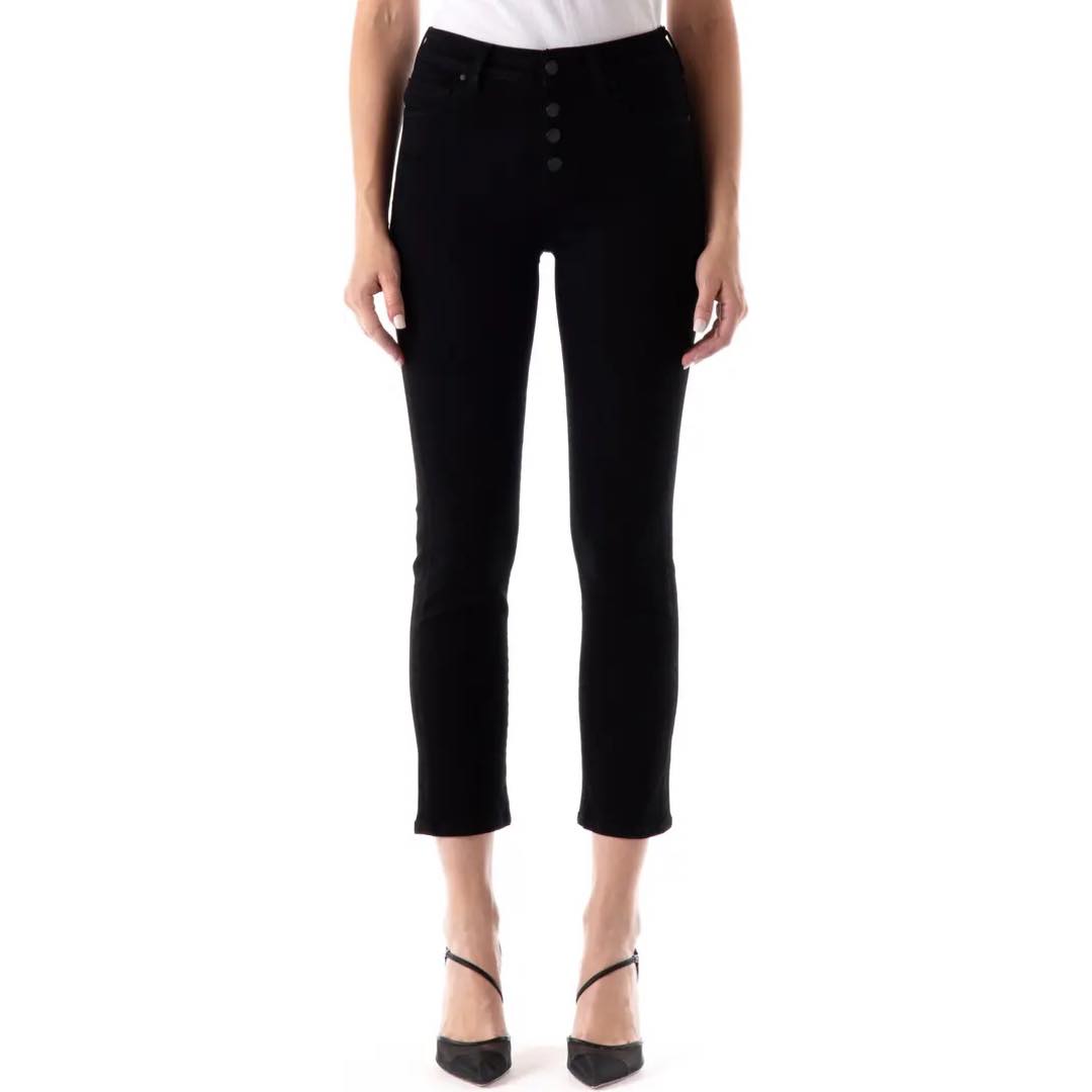 Cher High Waist Exposed Button Ankle Slim Jeans | Fidelity Denim