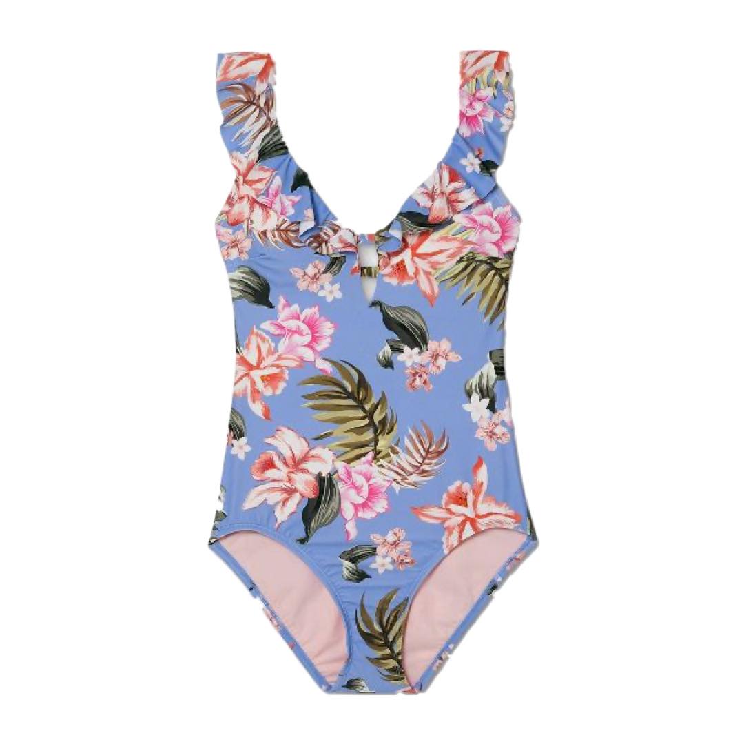 Women's Over the Shoulder Ruffle High Coverage One Piece Swimsuit - Kona Sol™