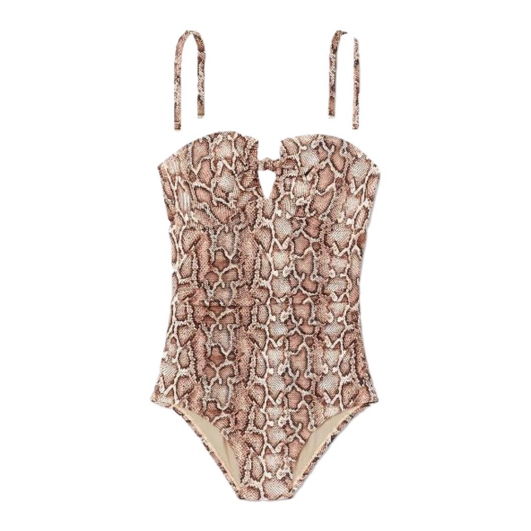 Women's Textured Pique Tie-Front High Coverage One Piece Swimsuit - Kona Sol™