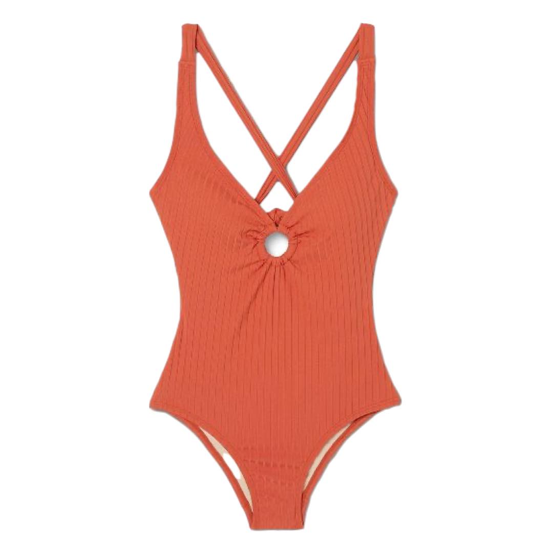Women's Wide Ribbed Ring Medium Coverage One Piece Swimsuit - Kona Sol™