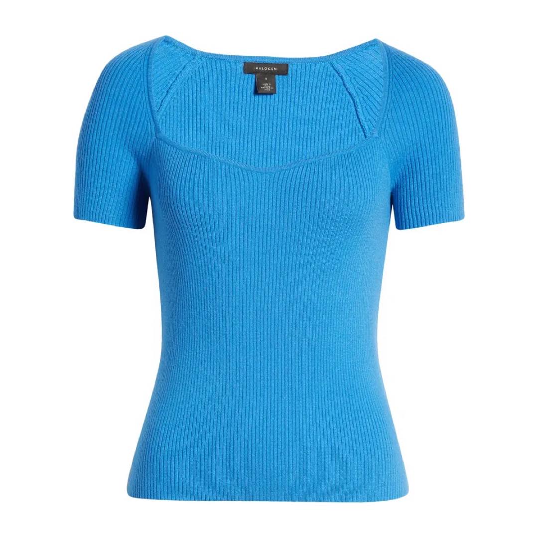 Sweetheart Neck Rib Sweater | Halogen®