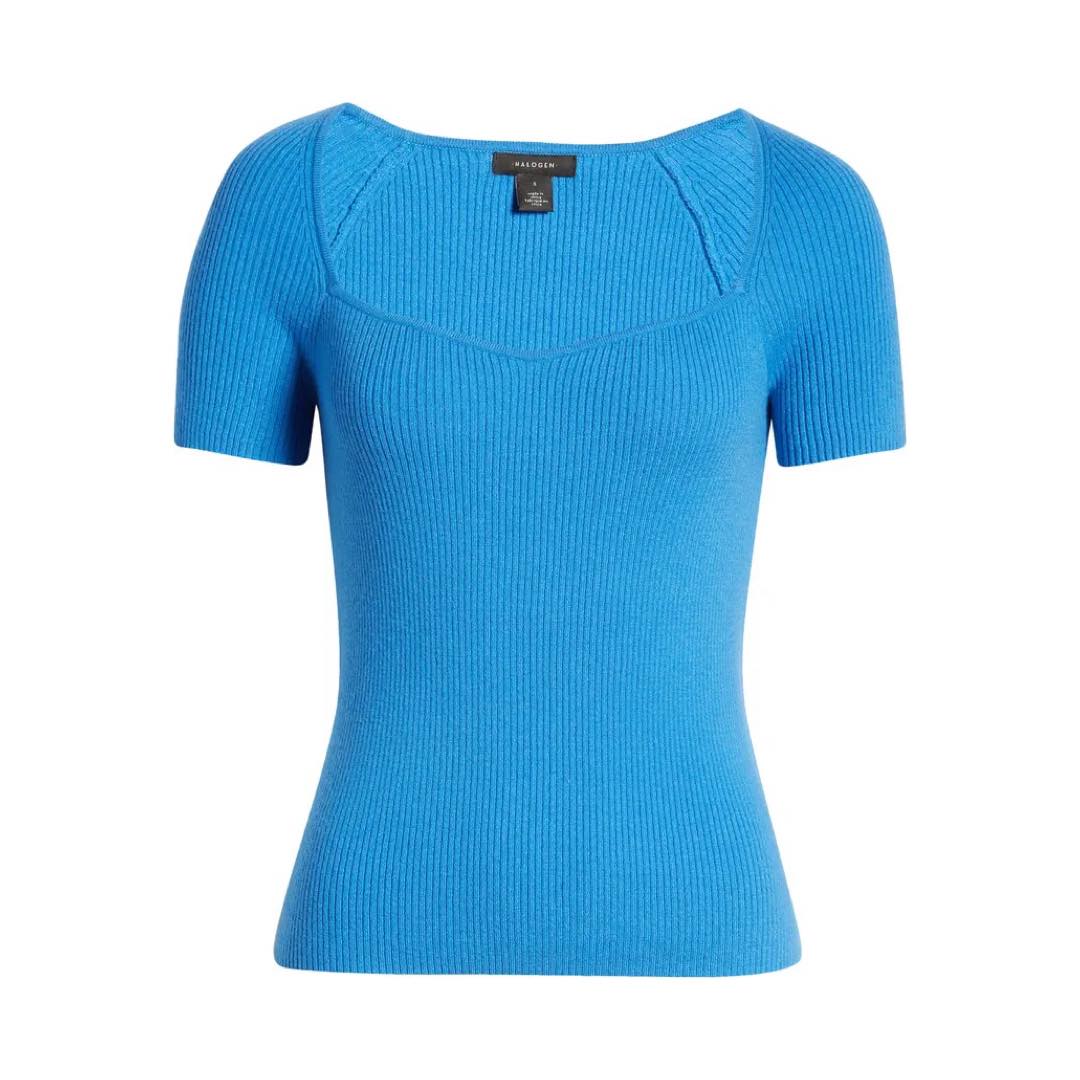 Sweetheart Neck Rib Sweater | Halogen®