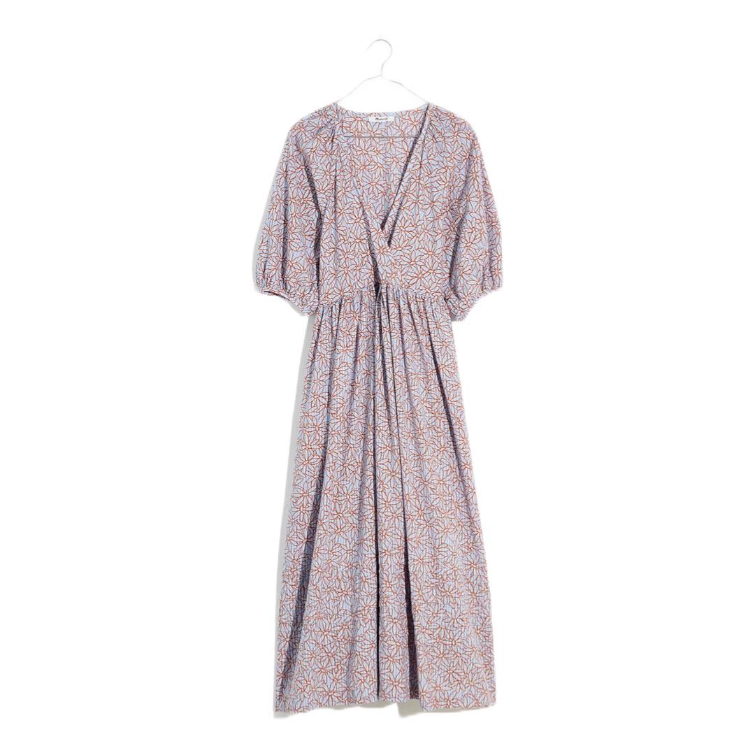 Marianna Puff-Sleeve Midi Dress in Dream-On Daisies | Madewell