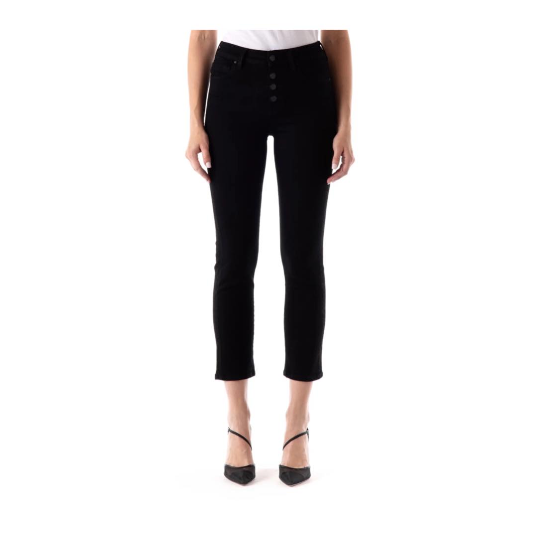 Cher High Waist Exposed Button Ankle Slim Jeans | Fidelity Denim