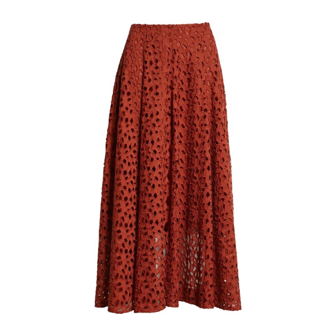 Floral Cotton Eyelet Skirt | Vince