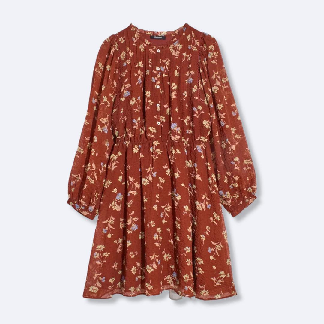 Norma Rae Floral Print Long Sleeve Dress | Madewell