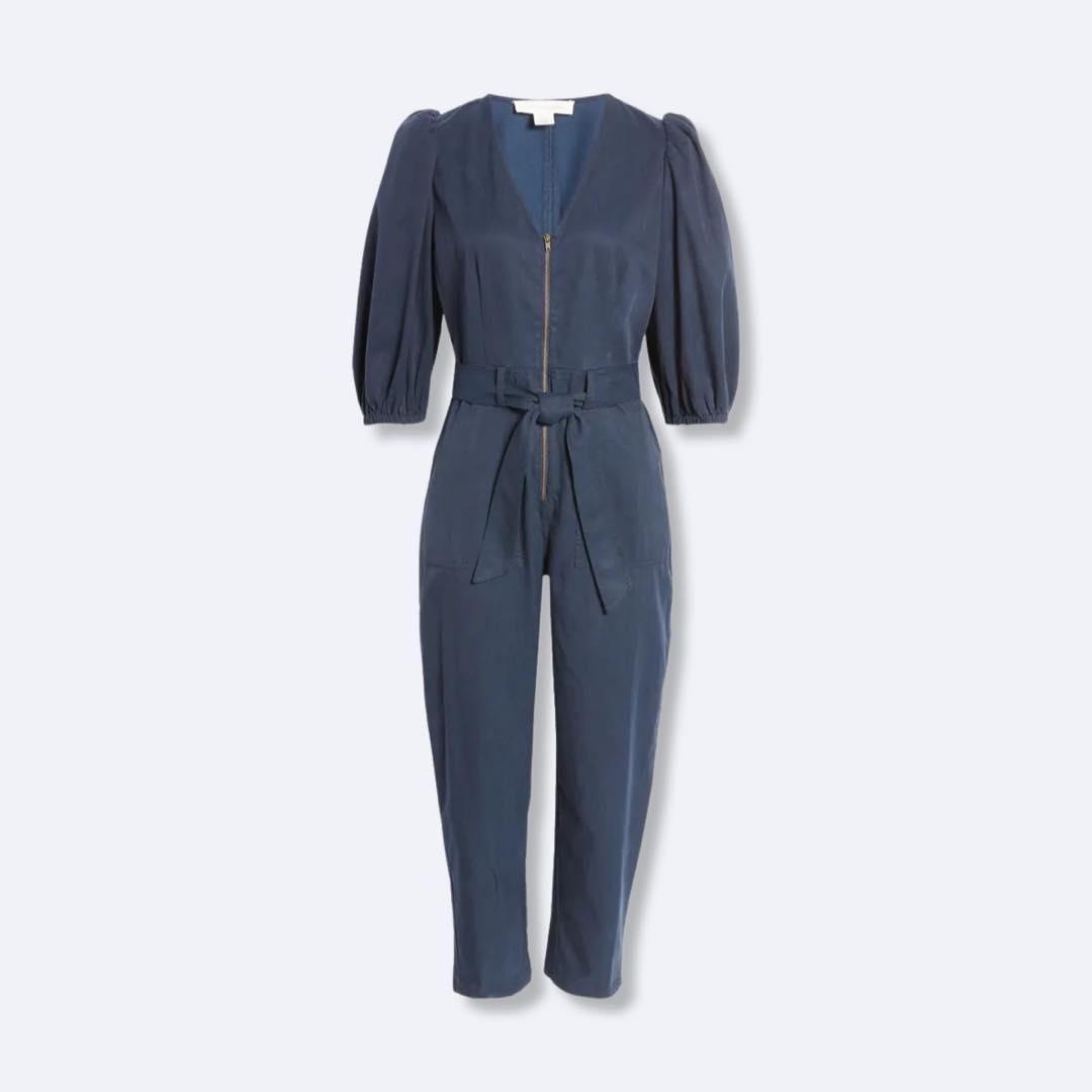 Woven Zip Front Washed Jumpsuit | Treasure & Bond