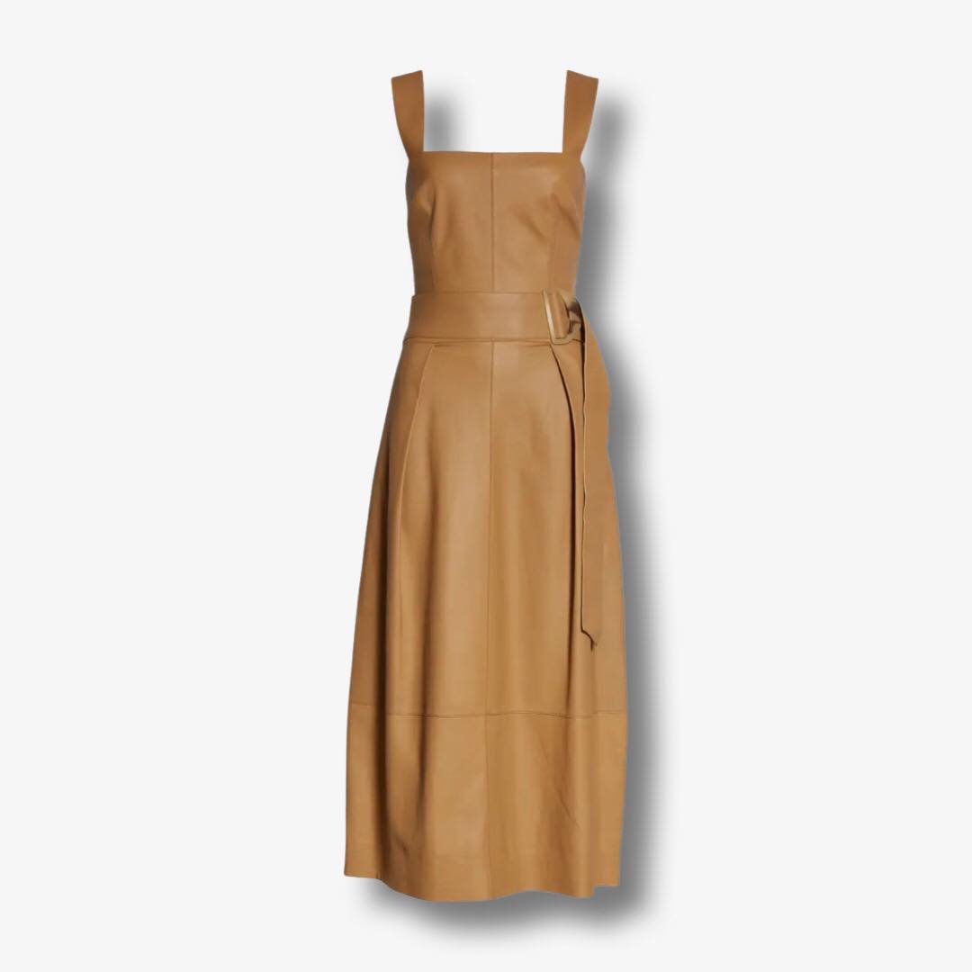 Belted Leather Tank Midi Dress by Vince