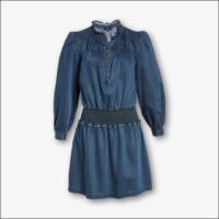 Shawna Chambray Smocked Waist Minidress by Rails