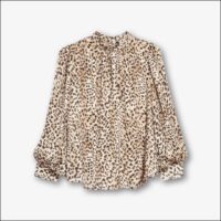 Leopard Print Mock Neck Blouse by Vince Camuto