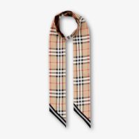 Burberry Vintage Check Mulberry Silk Skinny Scarf