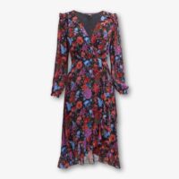 Paulette Floral Long Sleeve Silk Midi Dress by Paige