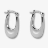 Oval Chunky Hoop Earrings by Argento Vivo Sterling Silver