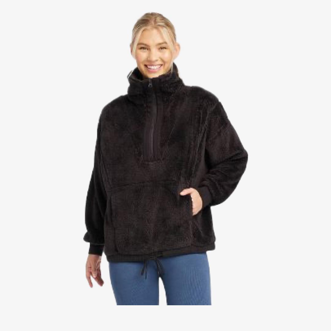High Pile Fleece 1/2 Zip Pullover by JoyLab