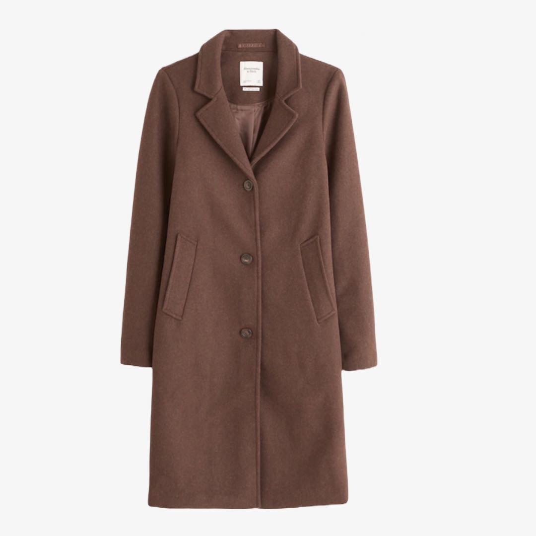Wool-Blend Dad Coat by Abercrombie + Fitch