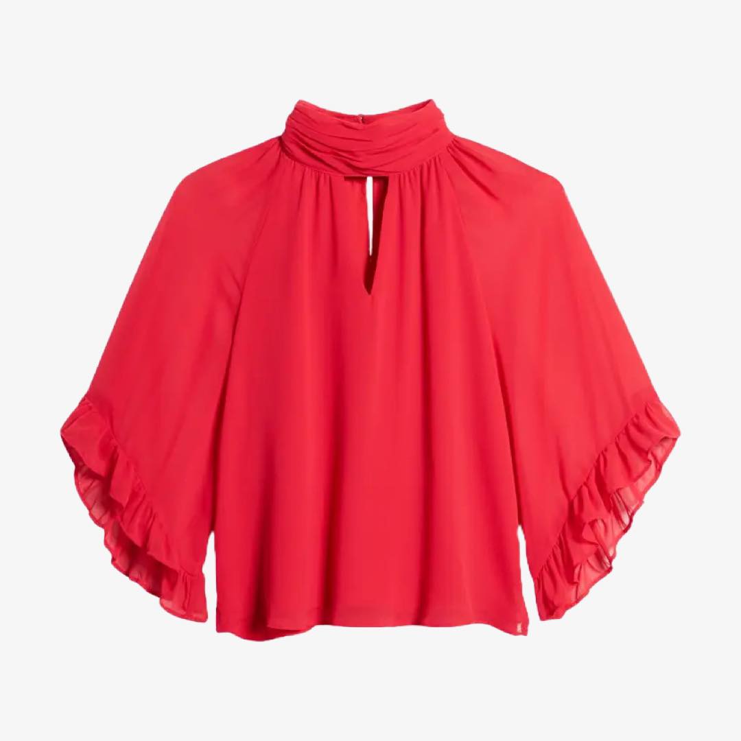 Flutter Sleeve Blouse by Vince Camuto