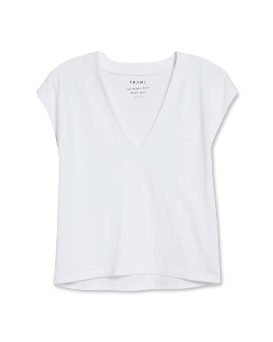 Le Mid Rise V-Neck Tee by Frame