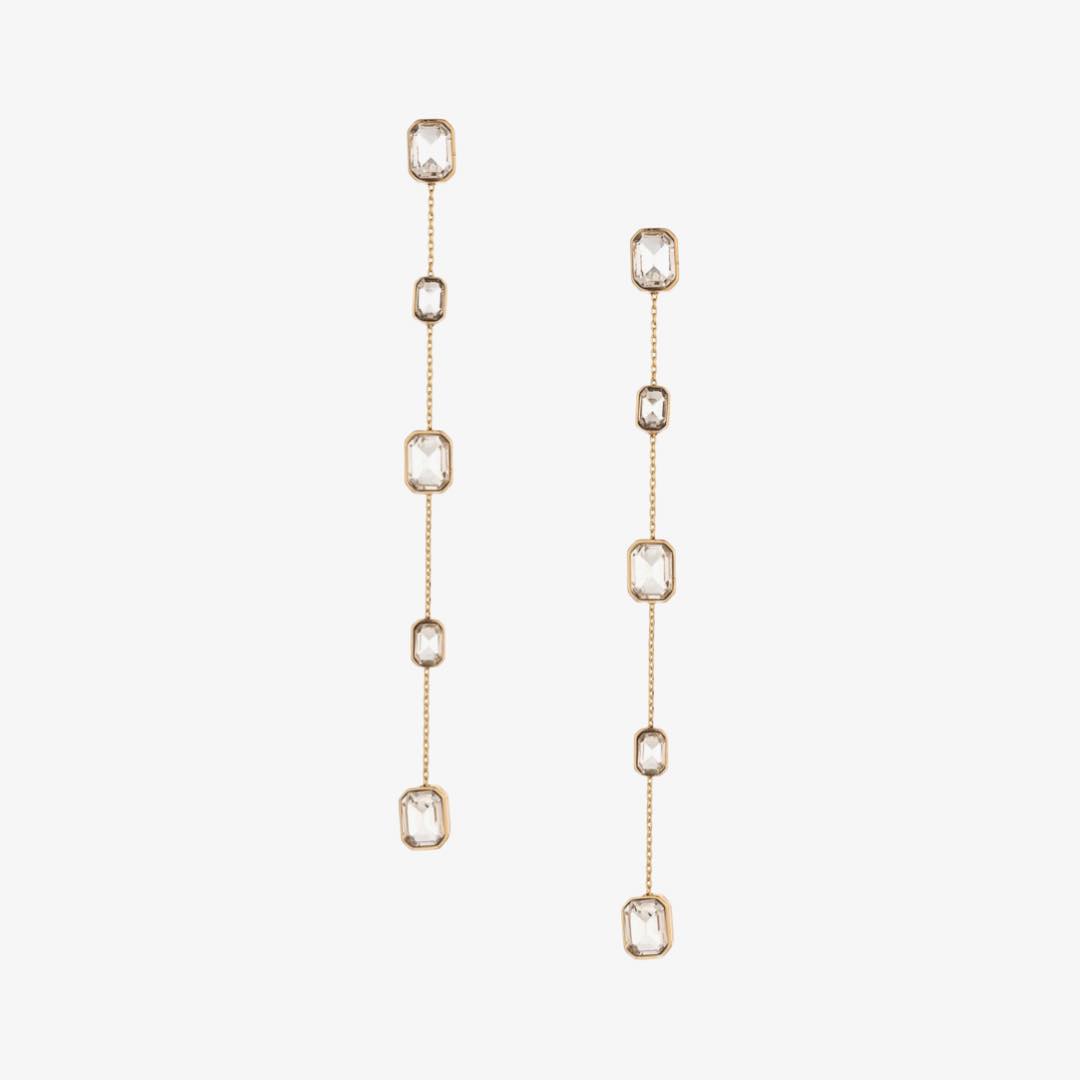 Linear Crystal Drop Earrings by Ettika