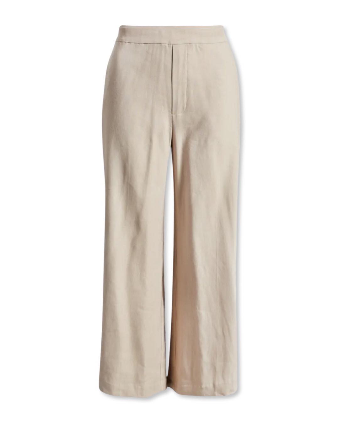 Wide Leg Crop Linen Blend Pants by Nordstrom
