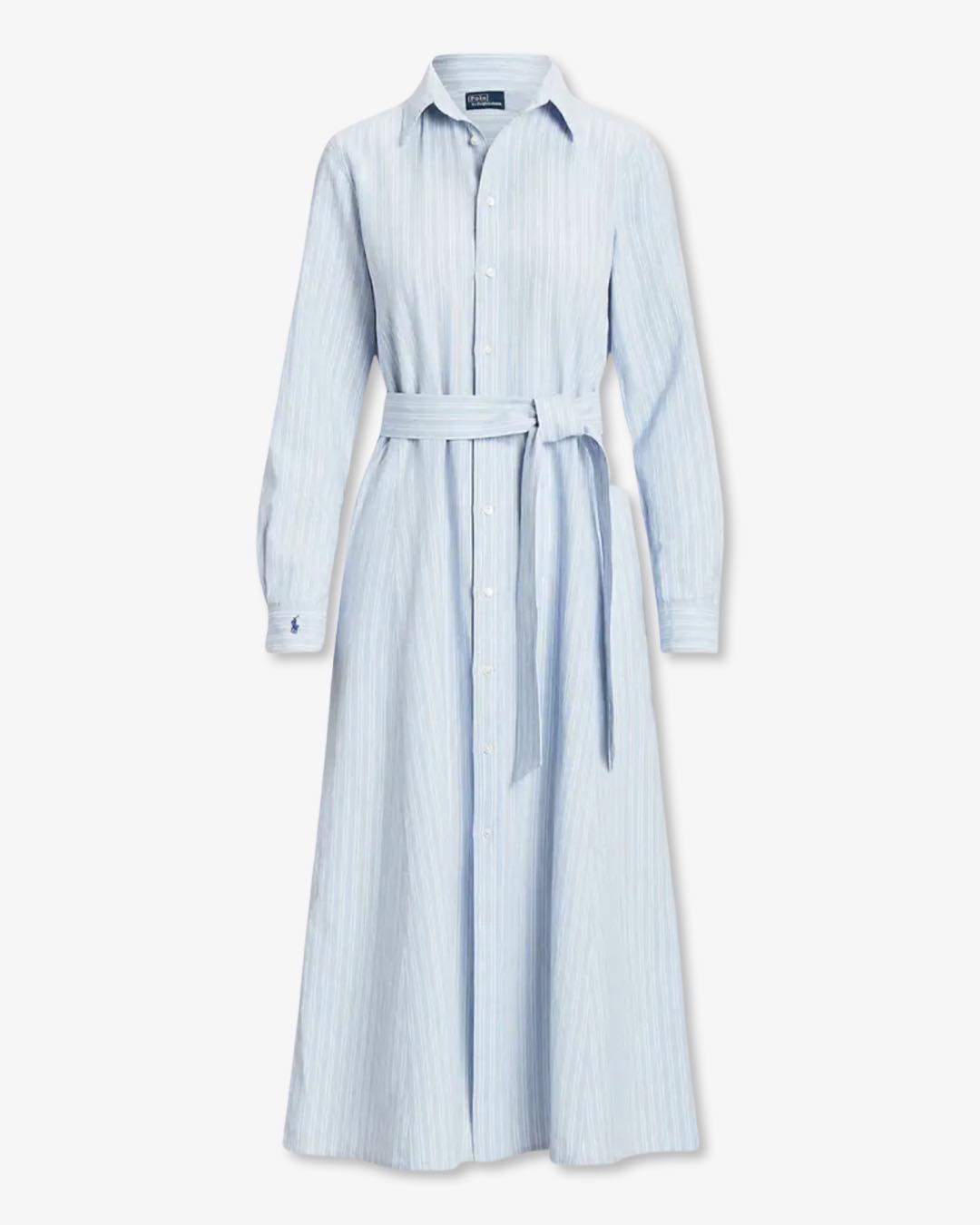 Belted Striped Linen-Cotton Shirtdress by Polo Ralph Lauren