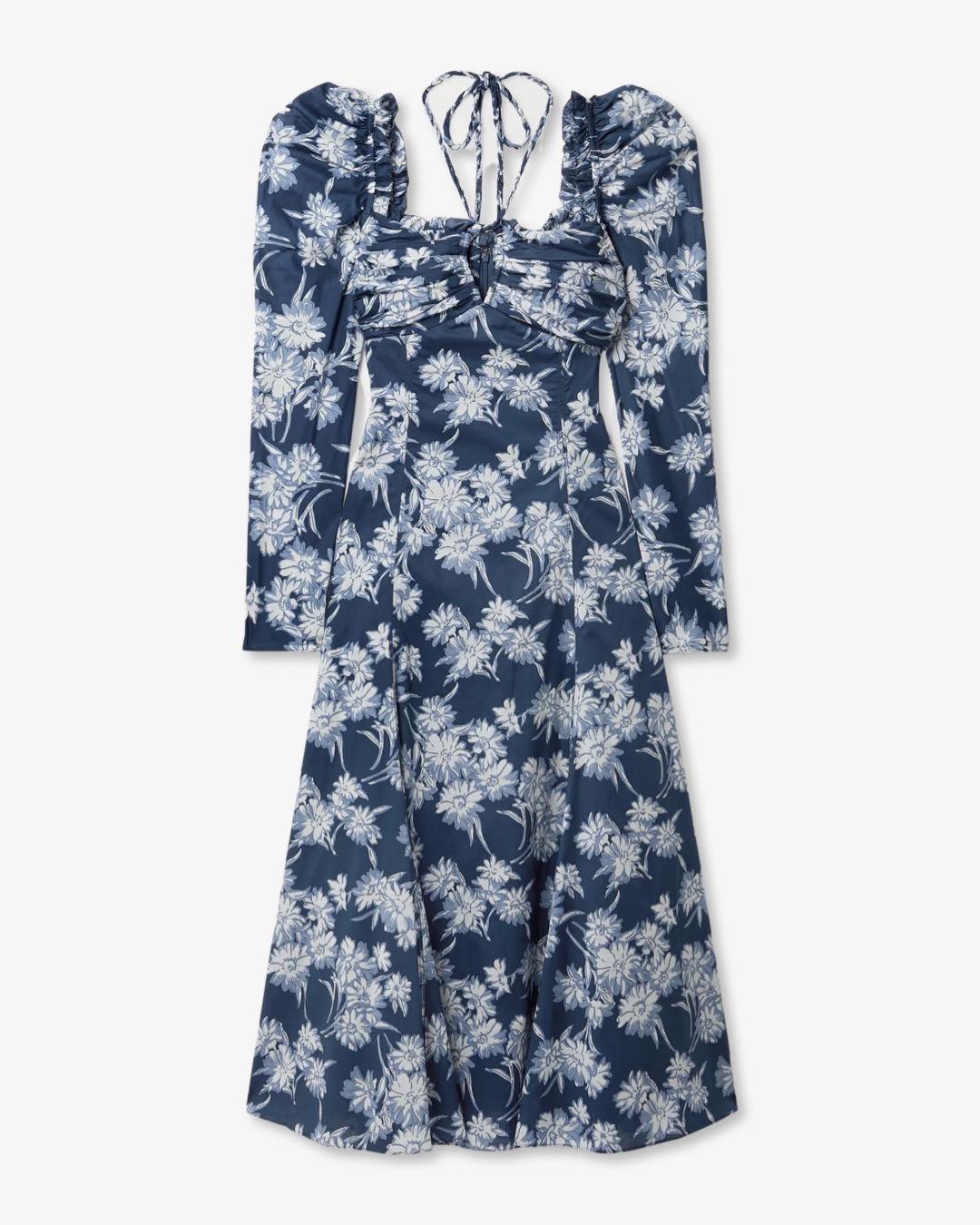 Bloom Gathered Floral-Print Cotton Midi Dress by Polo Ralph Lauren