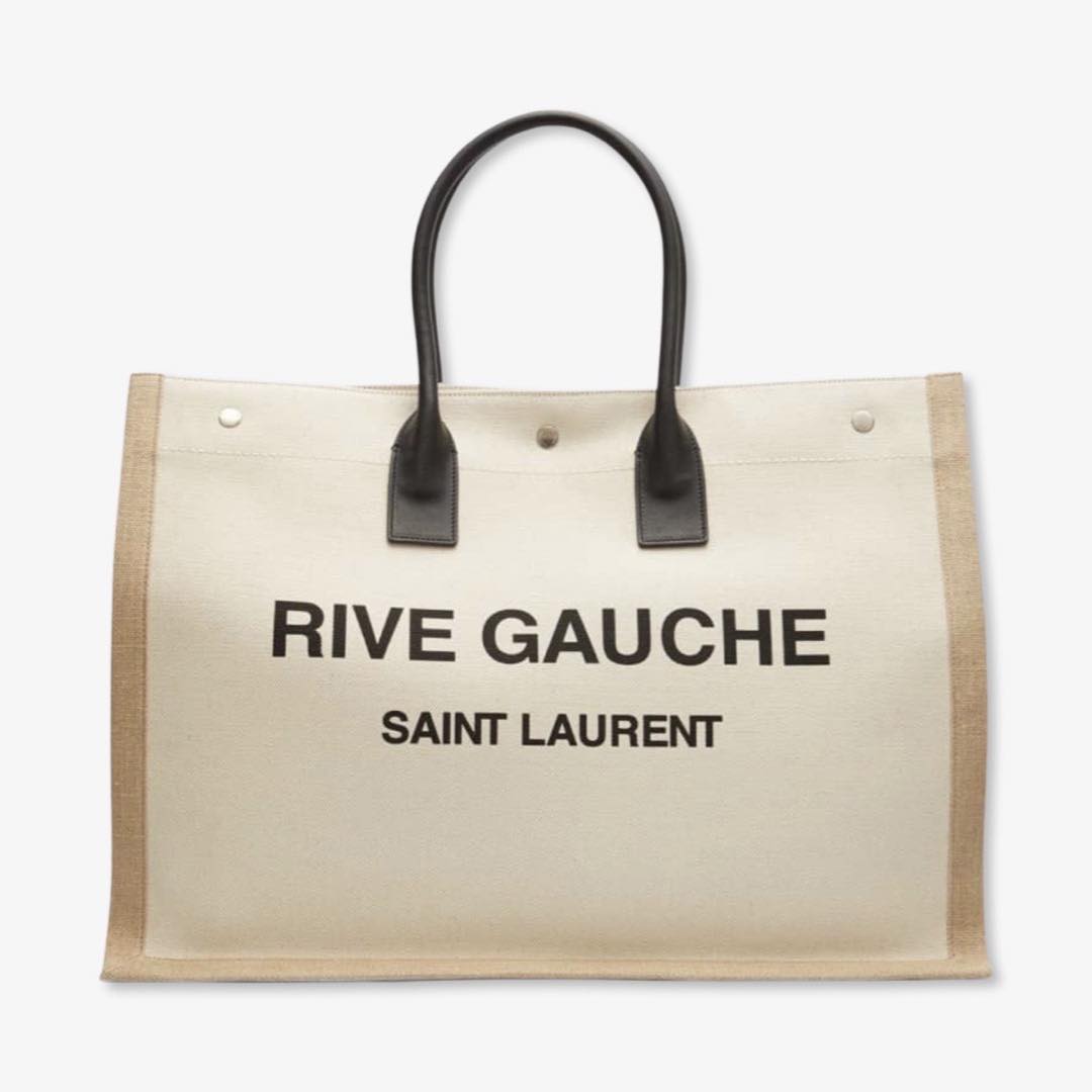 Rive Gauche Linen Tote Bag by Saint Laurent