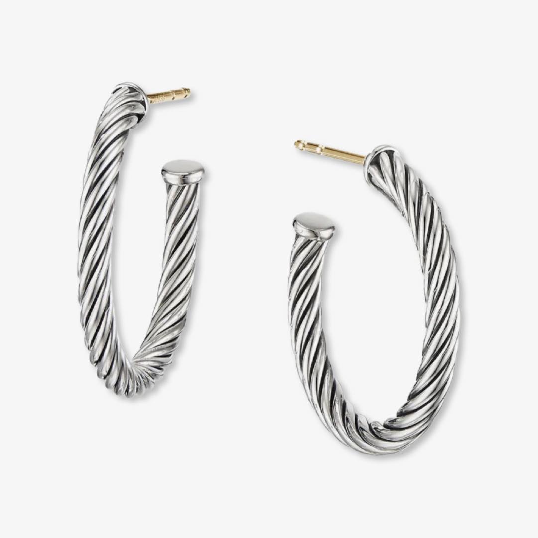 Cable Hoop Earrings by David Yurman