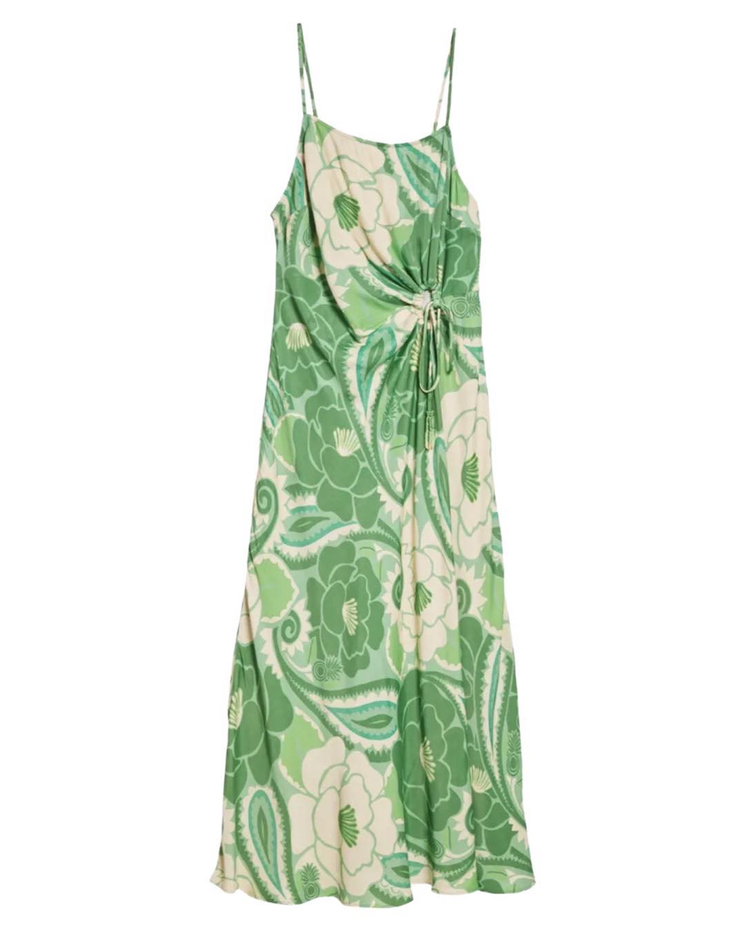 Tropical Groved Cinched Tie Midi Dress by Farm Rio