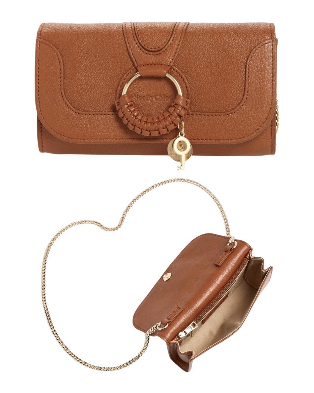 Hana Large Leather Wallet on a Chain by See by Chloe