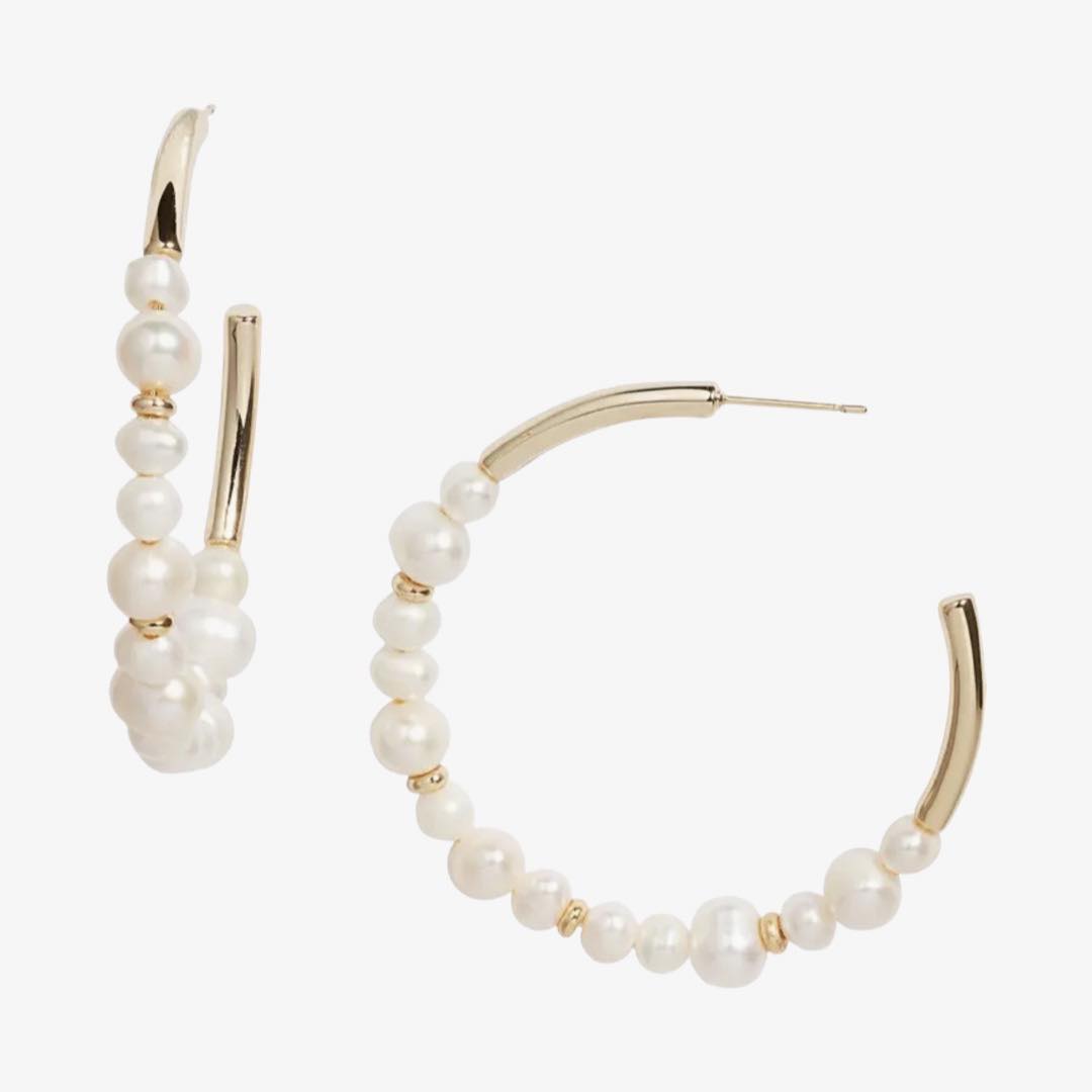 Jovie Imitation Pearl Hoop Earrings by Kendra Scott