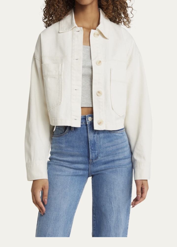 Cotton Twill Crop Jacket by BLANKNYC