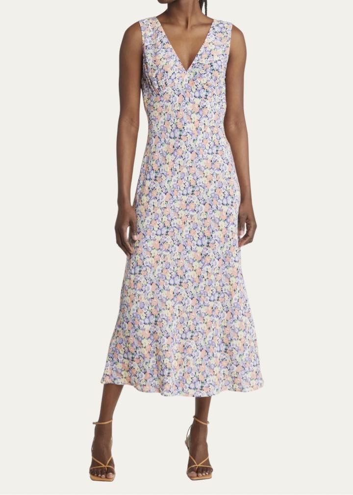 Audrina Floral Print Cotton Midi Dress by Rails