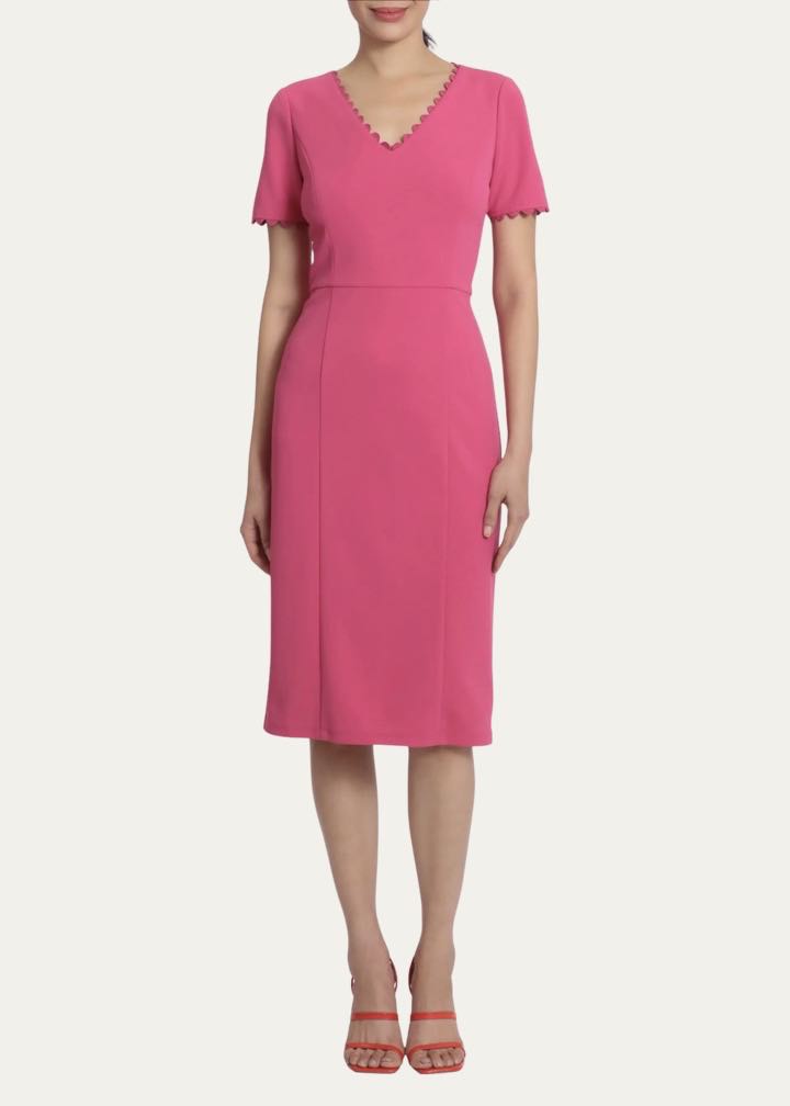 Short Sleeve Midi Sheath Dress by Maggy London