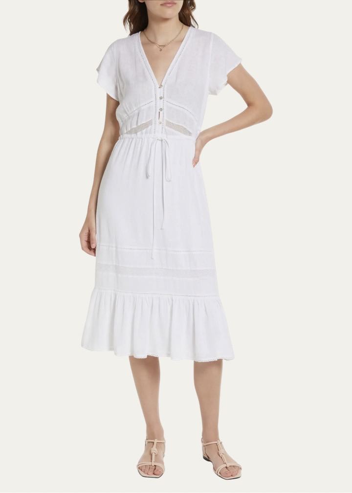 Kiki Tie Front Linen Blend Dress by Rails