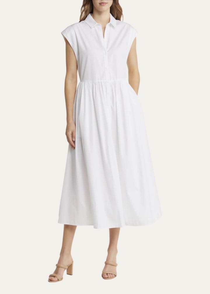 Stripe Drop Waist Button Front Cotton Dress by Nordstrom