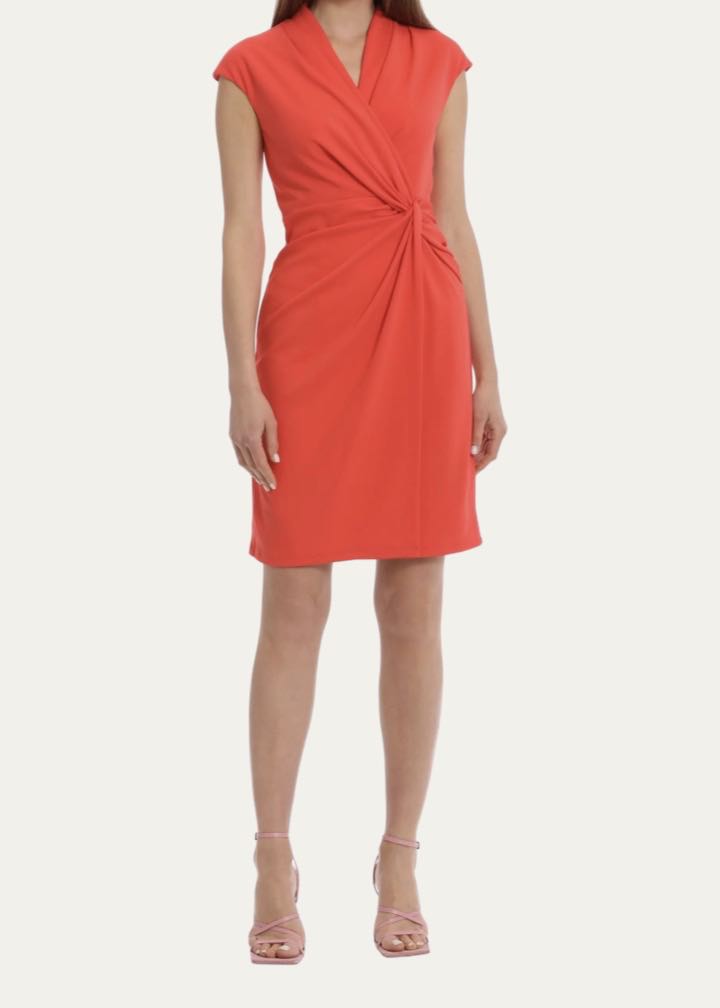 Wrap Front Sheath Dress by Maggy London