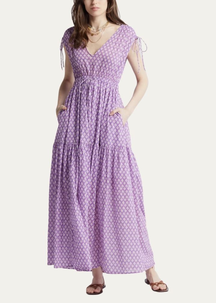 Cecily Tiered Cotton Maxi Dress by Xirena