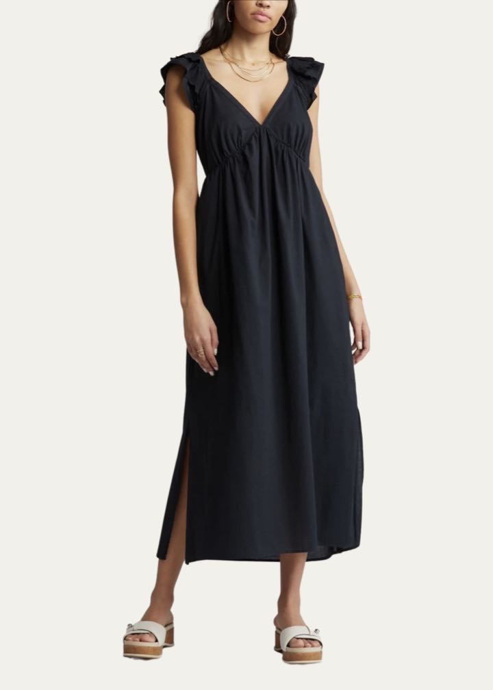 Leia Ruffle Cap Sleeve Cotton Midi Dress by Xirena