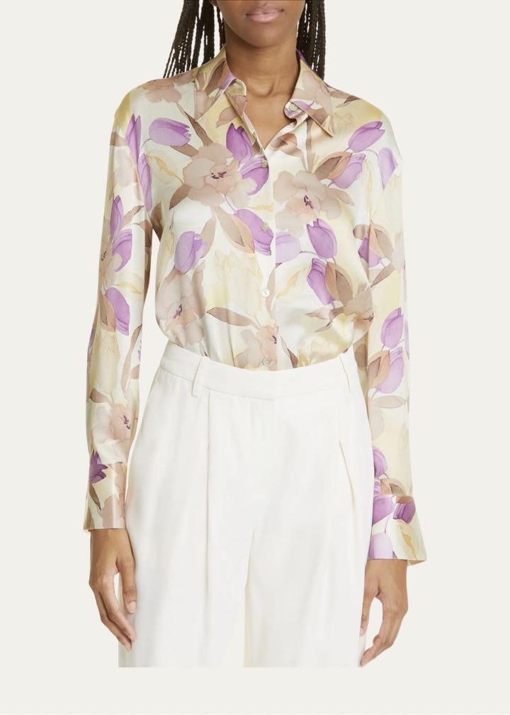 Nouveau Magnolia Silk Blouse by Vince