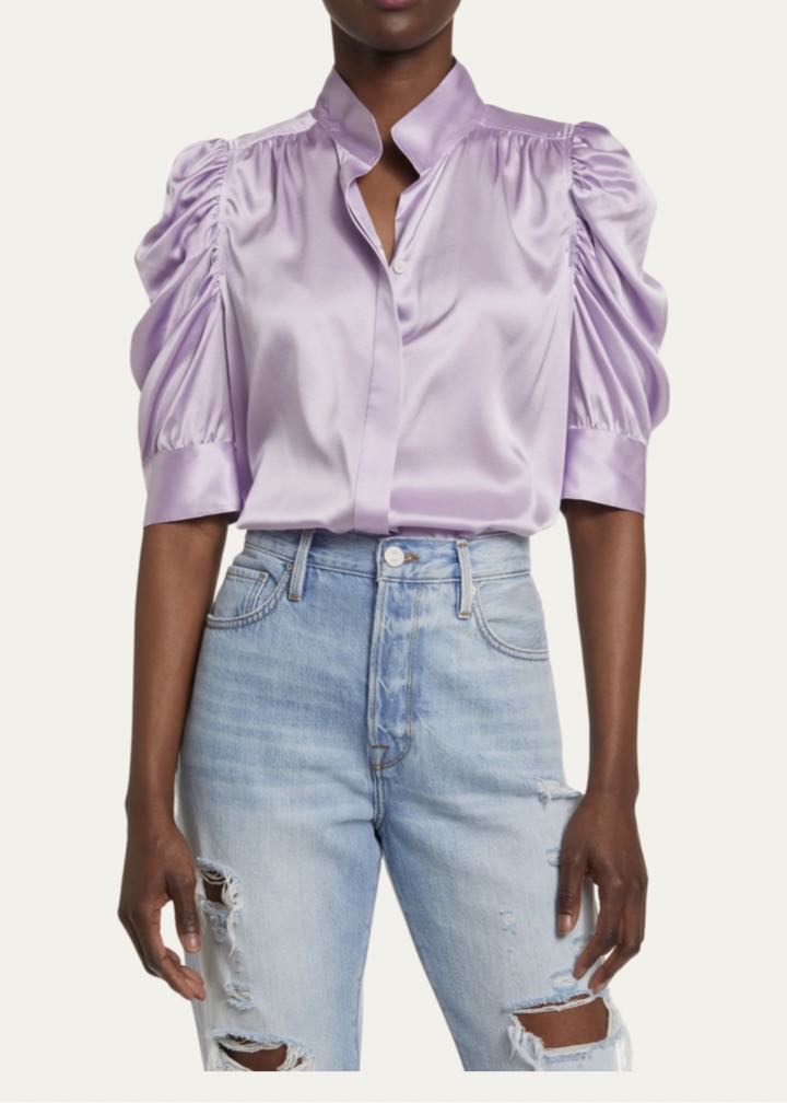 Gillian Stretch Silk Blouse by Frame