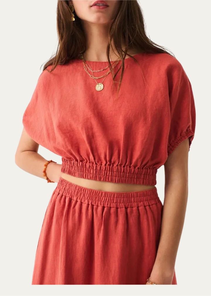 Cala Linen Crop Top by Faherty