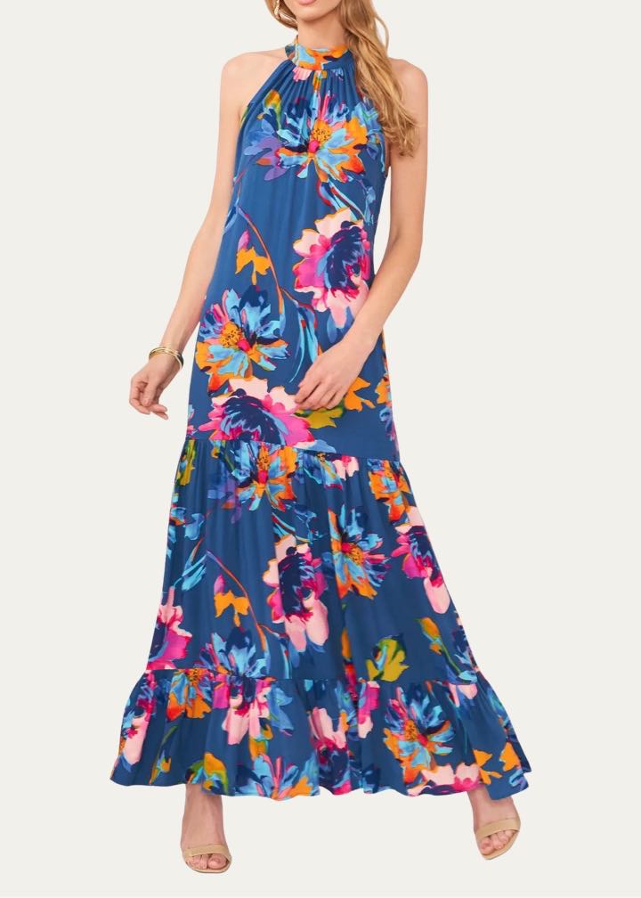 Oscar Floral Tiered Maxi Dress by Vine Camuto