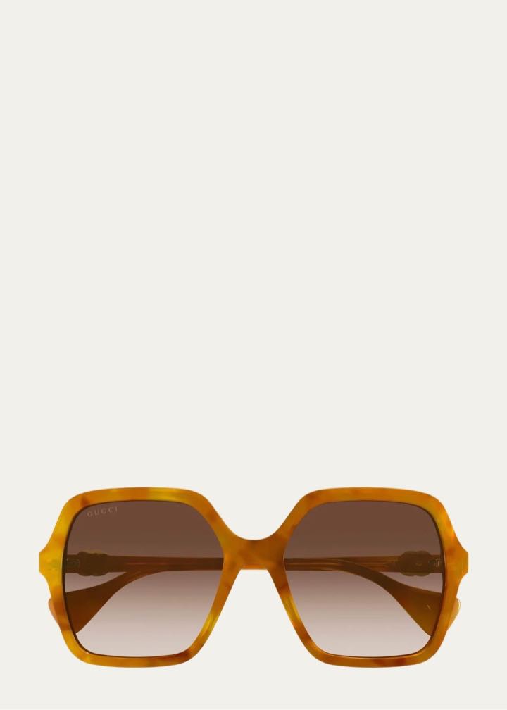 56mm Gradient Square Sunglasses by Gucci