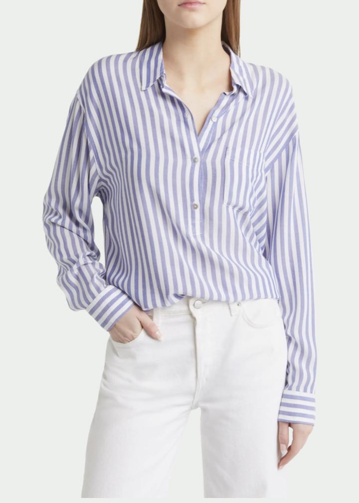 Elle Stripe Popover Shirt by Rails