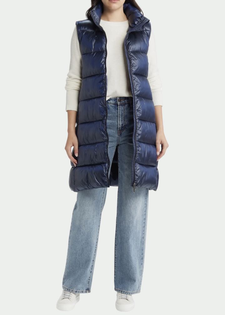 Sabrina Longline Recycled Nylon Puffer Vest by Save the Duck