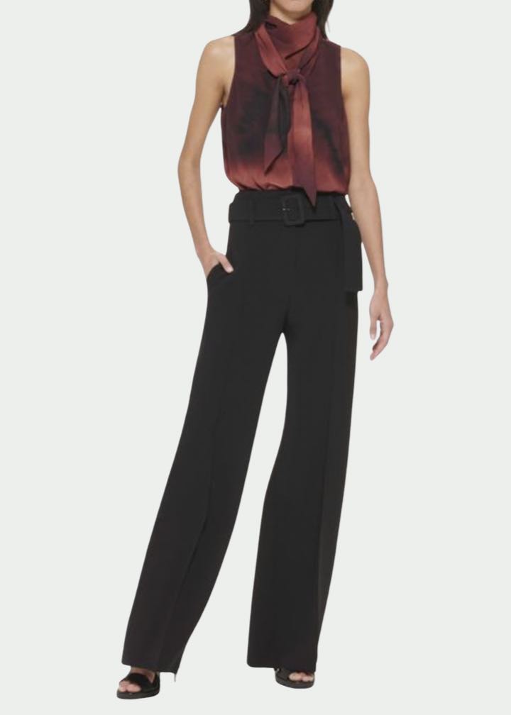 Ombré Sleeveless Tie Neck Blouse by DKNY